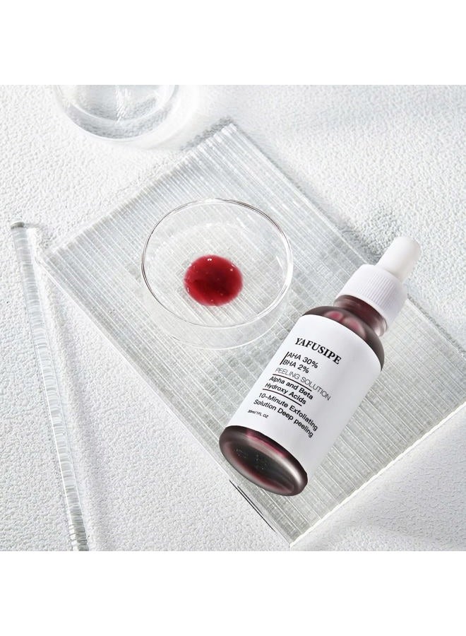 YAFUSIPE AHA 30% + BHA 2% Peeling Solution Exfoliating Chemical Skin Peel for Face at Home Facial Mask Red Peeling BHA Liquid Exfoliant Acid Peels Salicylic Acid Exfoliators Acid Peel for Face 1Floz - Image 3